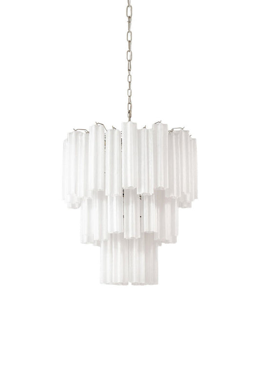 Three-tier Art frosted white glass chandelier | vexalamps