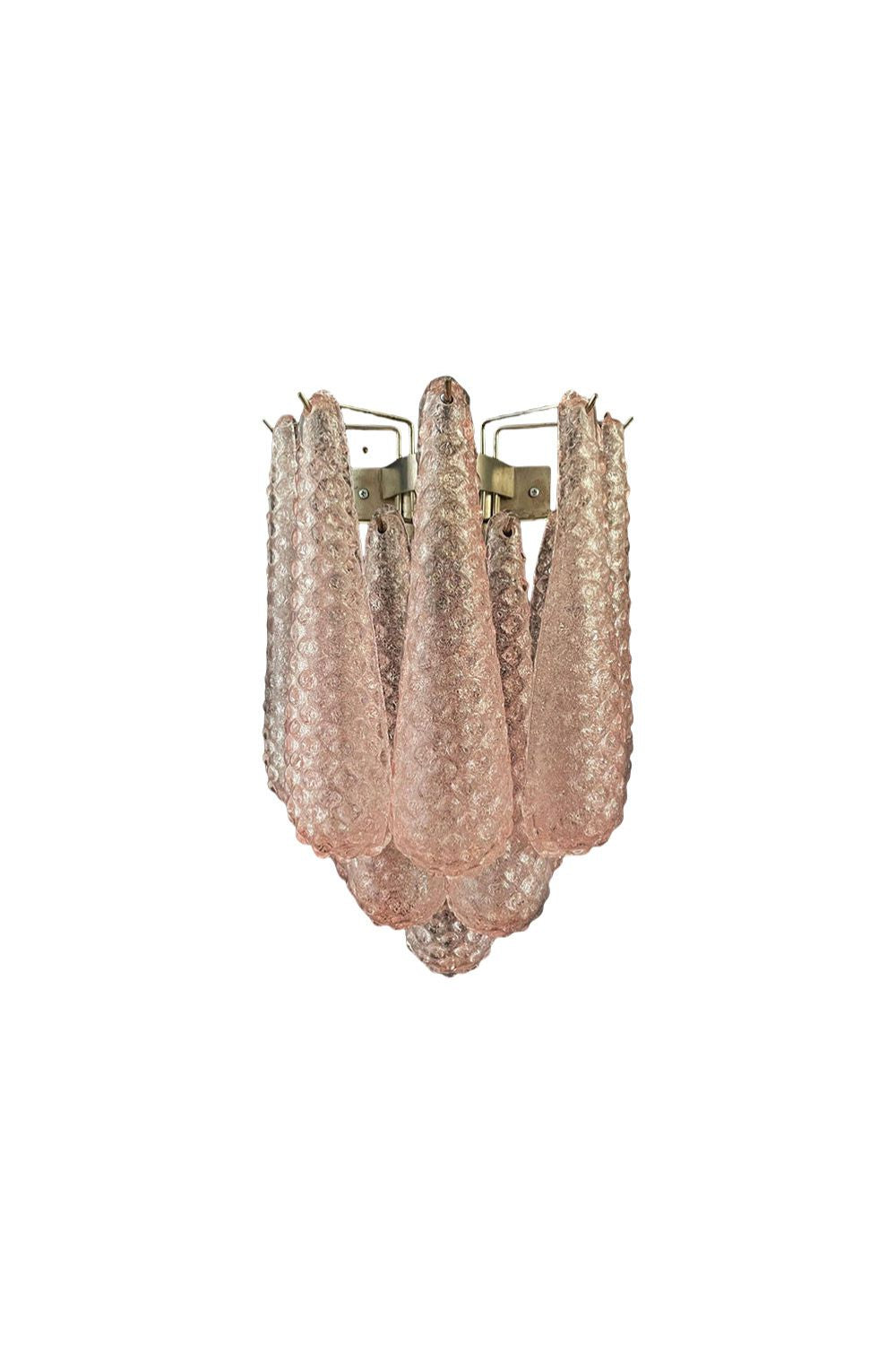 1970s Pink Art Glass Petal Wall Lamp | vexalamps