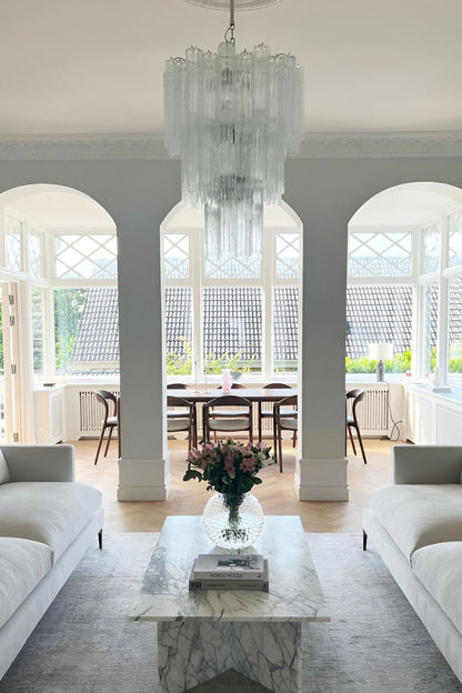 Art Venetian Clear Glass Tube Chandelier - view 4 | vexalamps