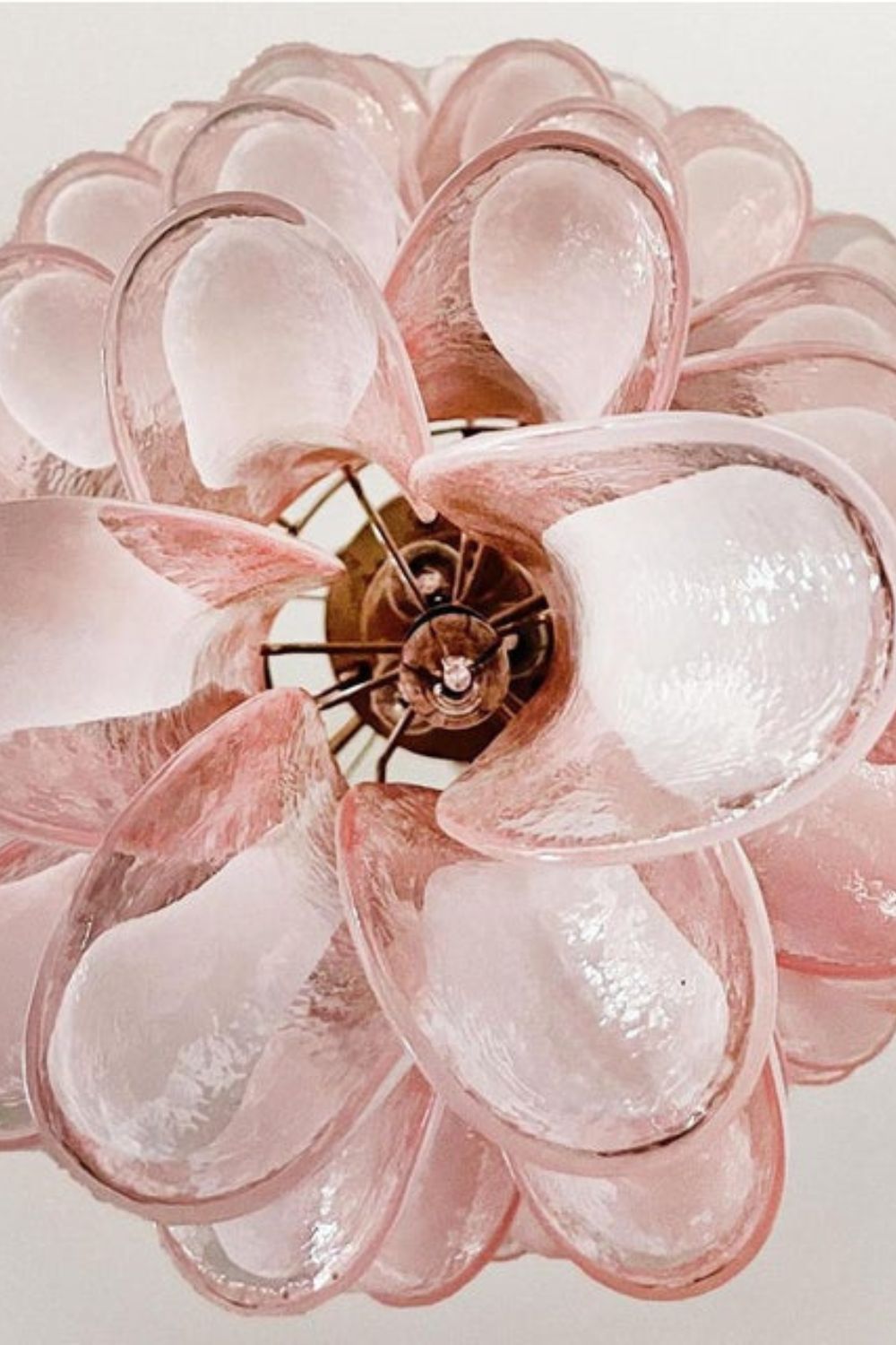 Italian Vintage Pink Spiral Art Chandelier - view 9 | vexalamps