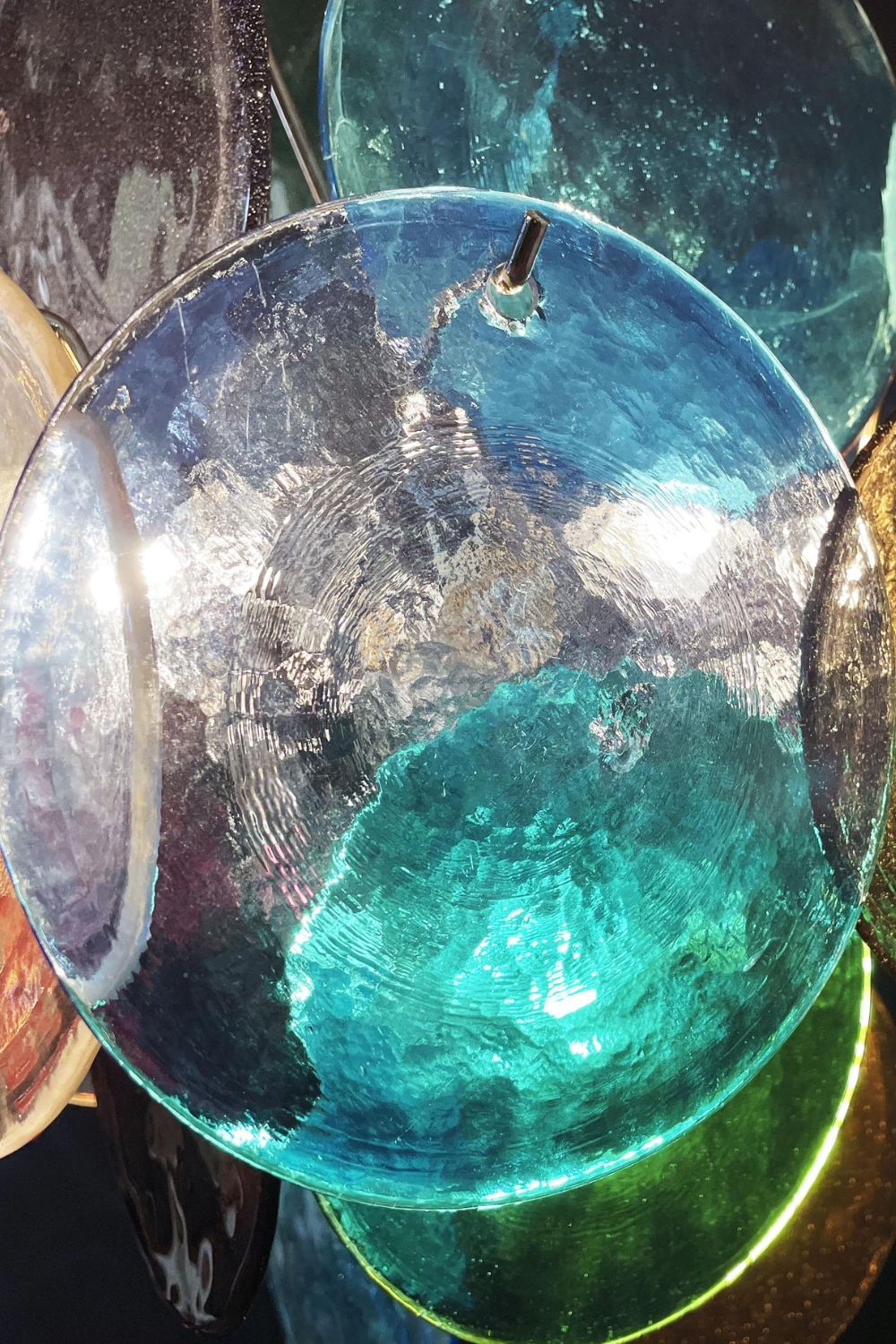 Art Glass Disc Pendant Light - view 16 | vexalamps