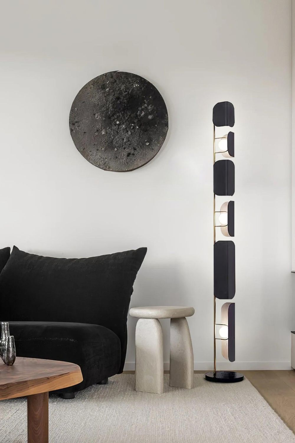Leagan Stacked Panel Modern Floor Light - view 9 | vexalamps