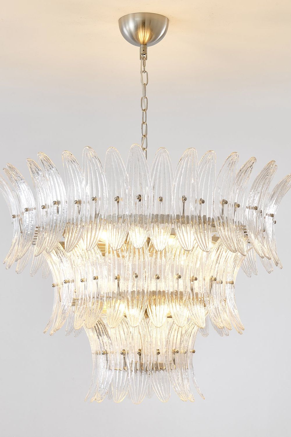 Italian Art Glass Palm Leaf Chandelier - view 5 | vexalamps