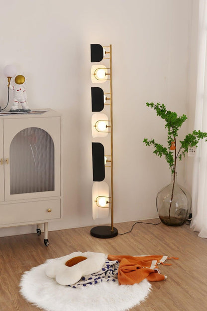 Leagan Stacked Panel Modern Floor Light - view 4 | vexalamps