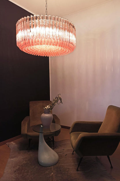Large pink Art Triedri glass prism chandelier - view 3 | vexalamps