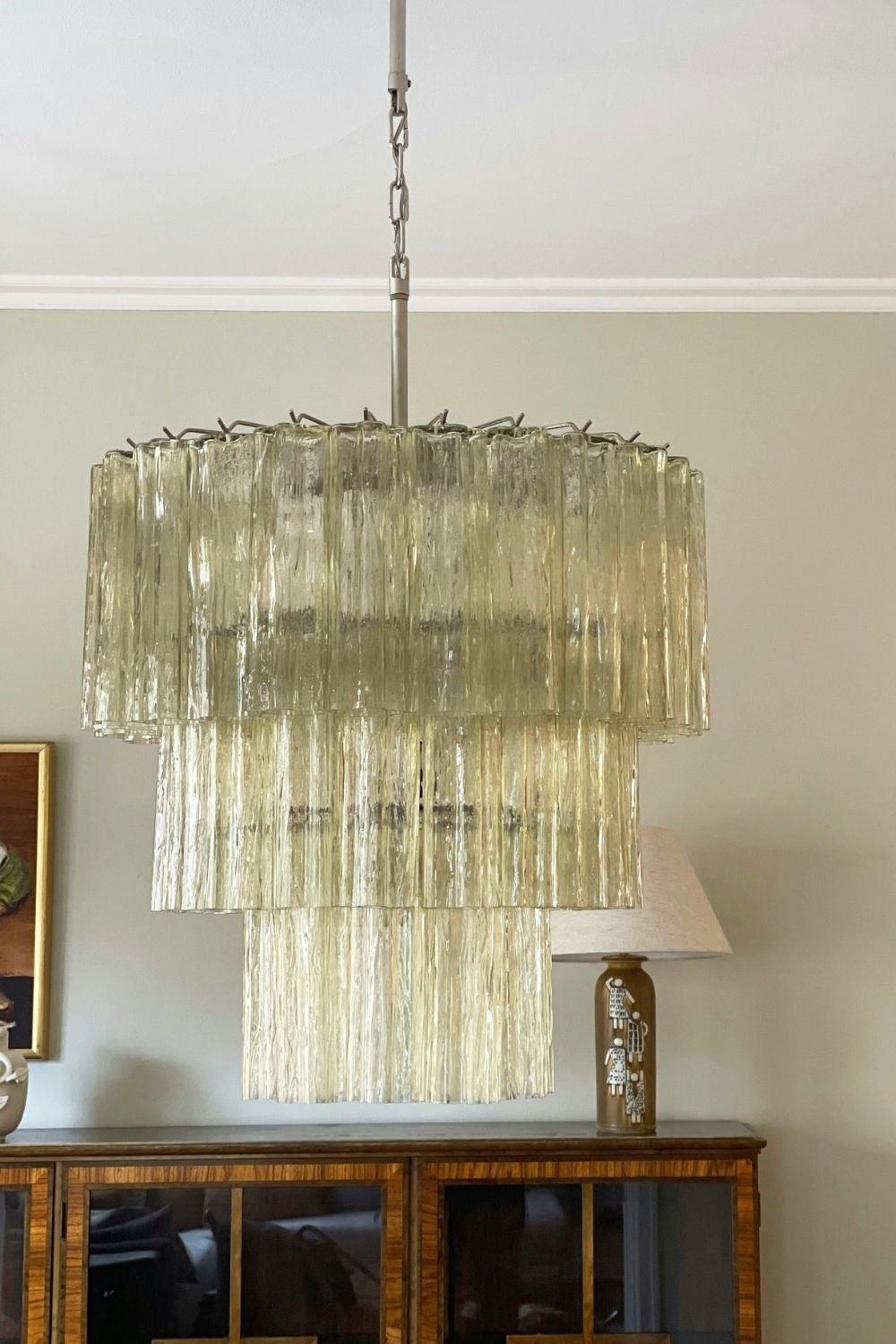 Amber Honey Art Glass Tube Chandelier - view 10 | vexalamps