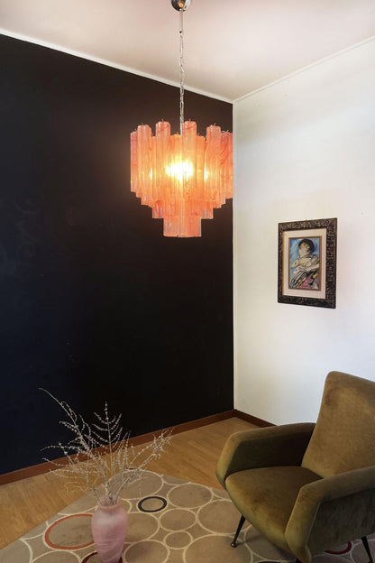 Pink Art Glass Tree Branch Chandelier - view 5 | vexalamps