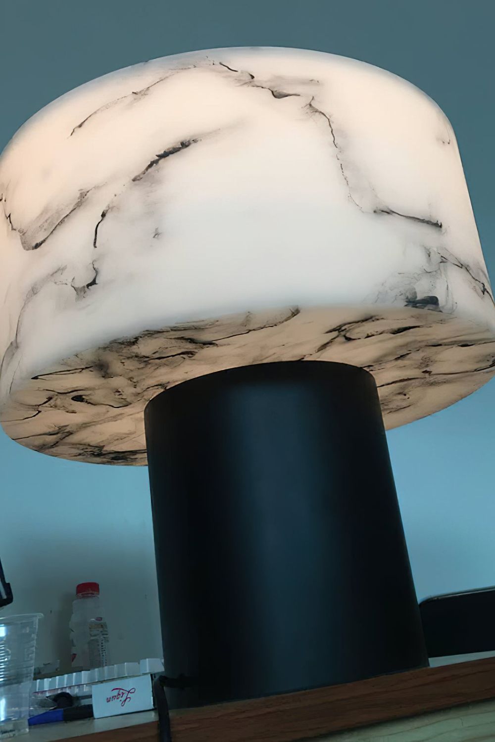 Alabaster Cylindrical Table Lamp - view 10 | vexalamps