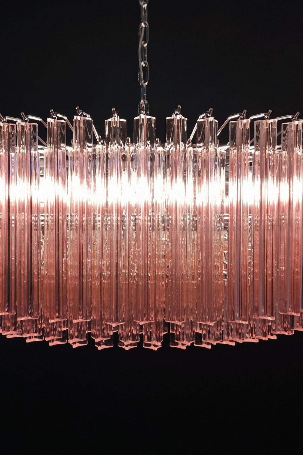 Large pink Art Triedri glass prism chandelier - view 17 | vexalamps