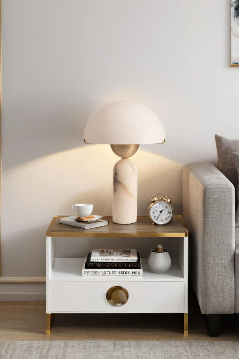 Elegant Sphere Alabaster Table Light - view 15 | vexalamps