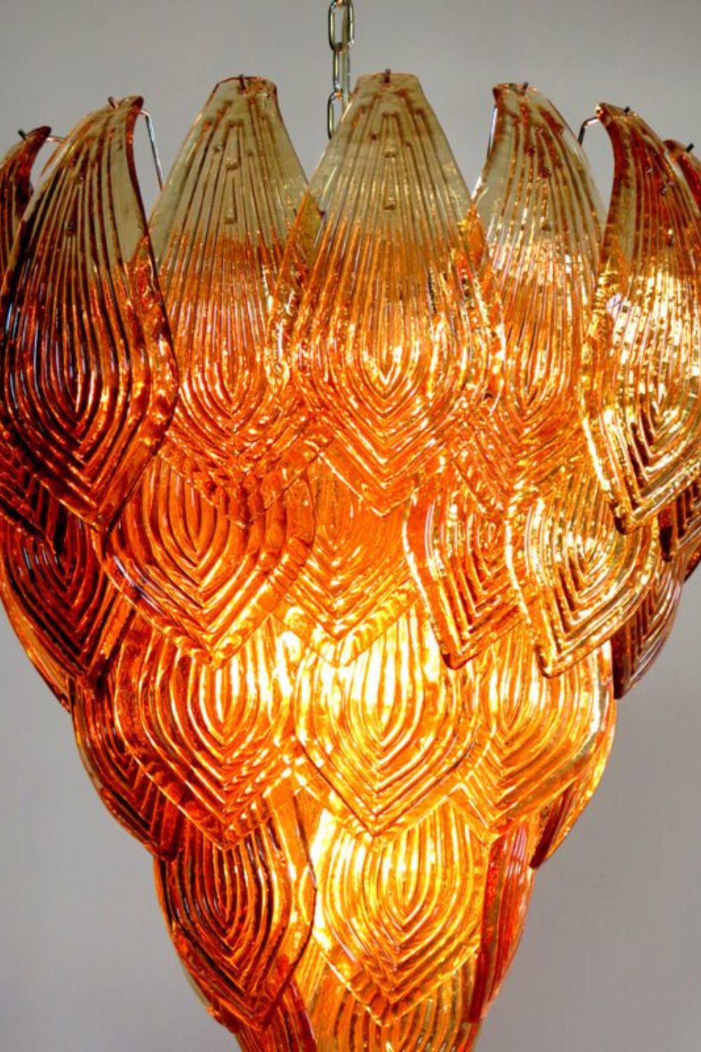 Art Style Amber Felci Glass Chandelier - view 15 | vexalamps