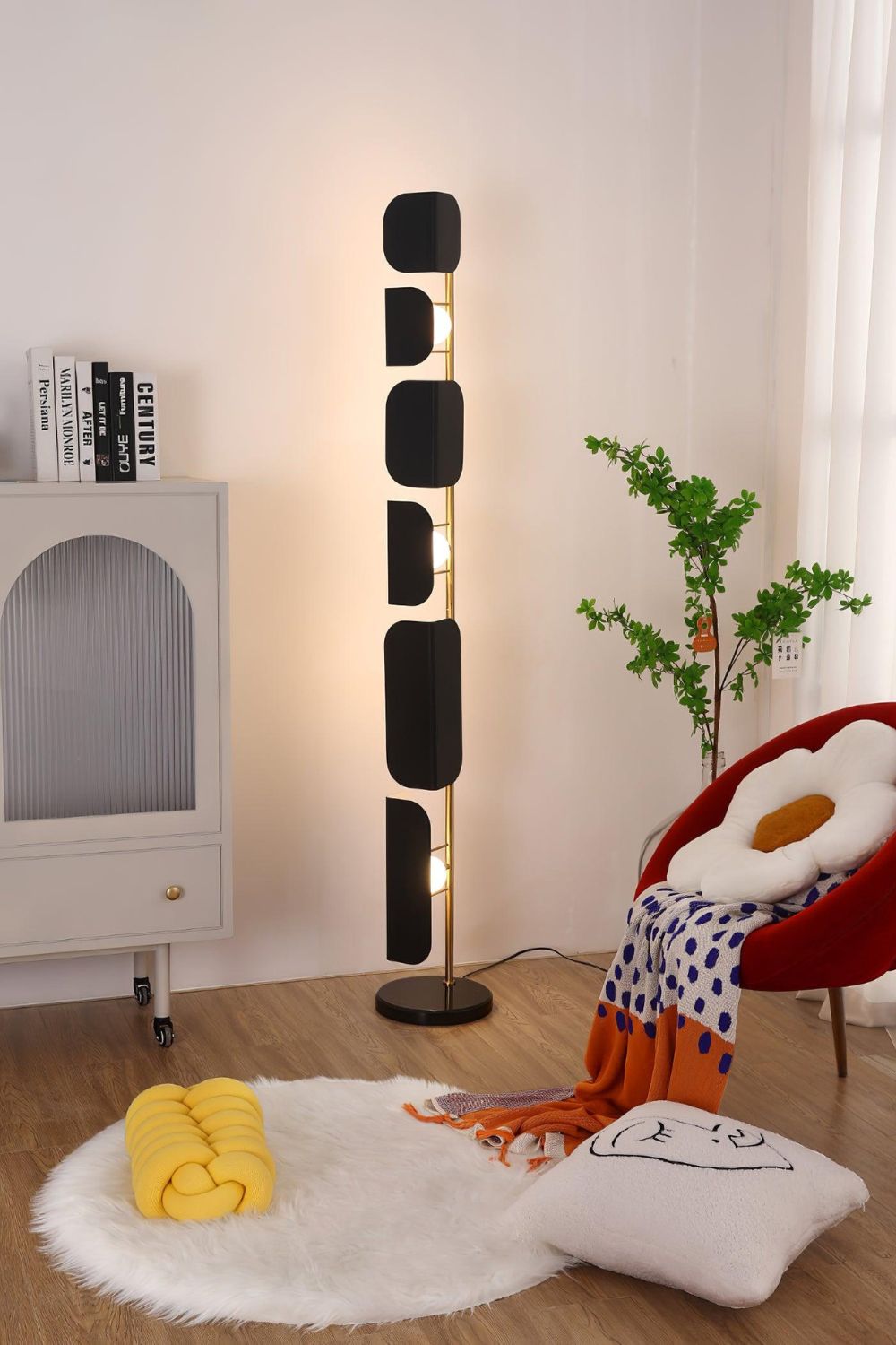 Leagan Stacked Panel Modern Floor Light - view 7 | vexalamps