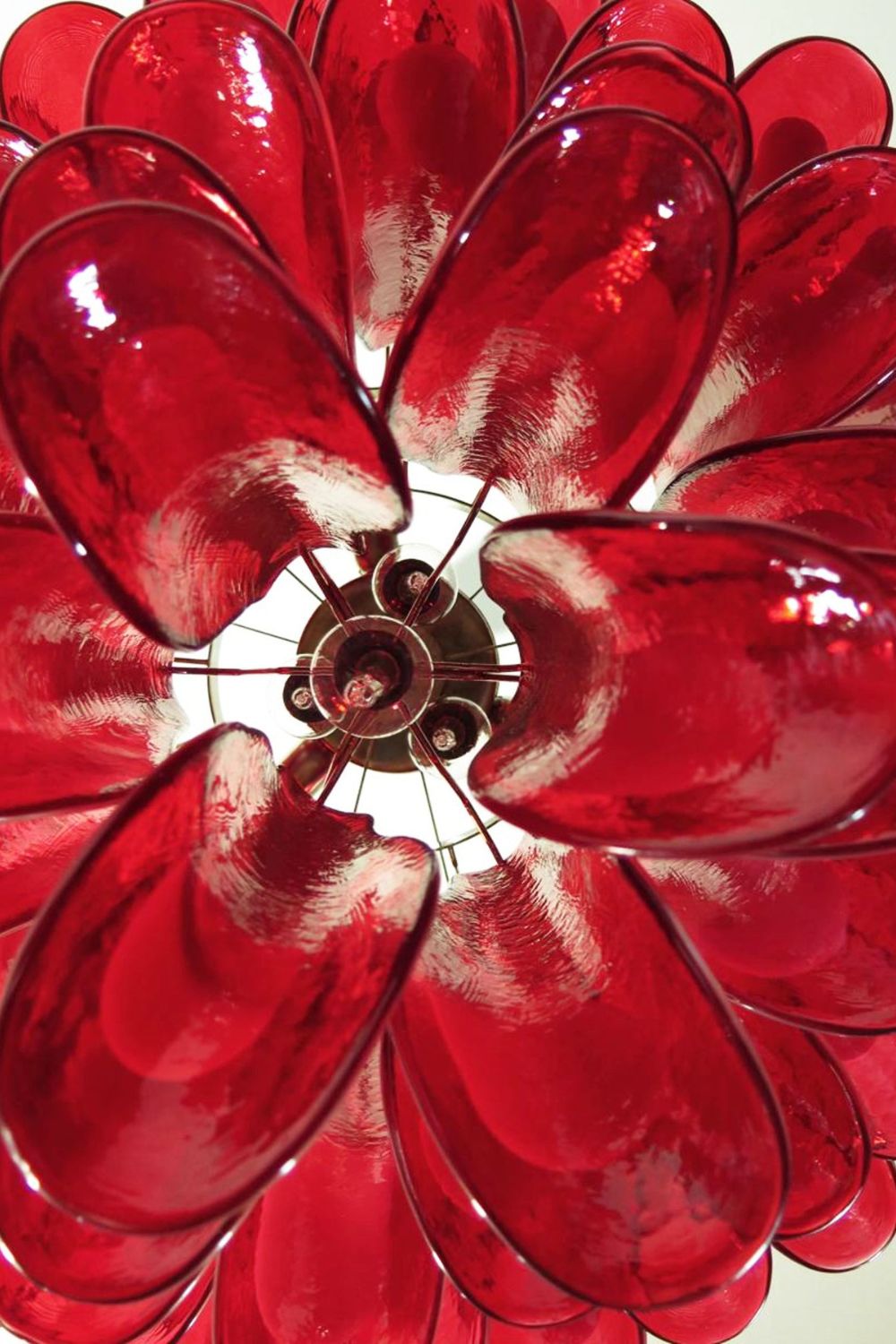 Red Art Glass Petal Chandelier - view 16 | vexalamps