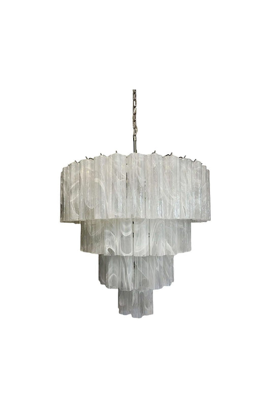 Art White Glass Tube Chandelier – 78 Pieces | vexalamps