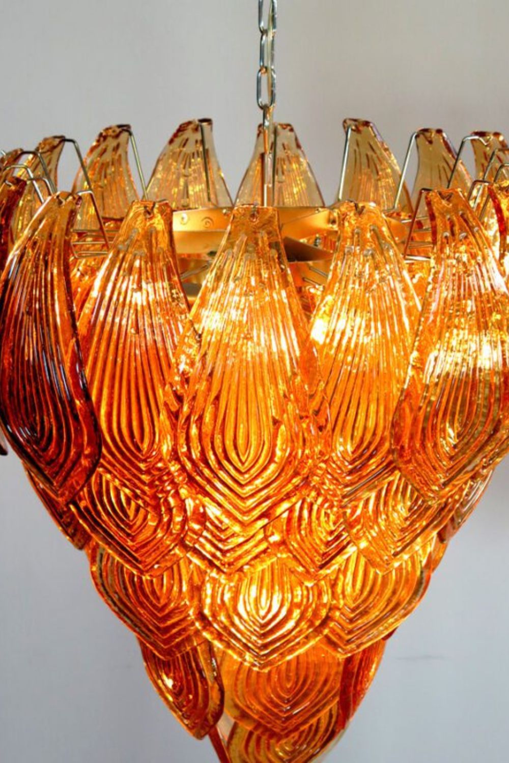 Art Style Amber Felci Glass Chandelier - view 16 | vexalamps