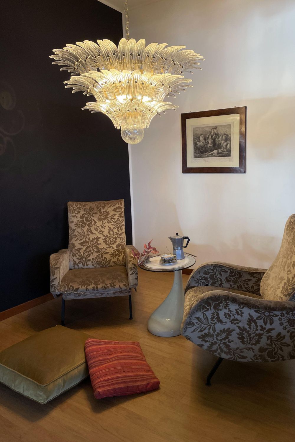 Italian Art Three-Tiered Palmette Chandelier - view 4 | vexalamps