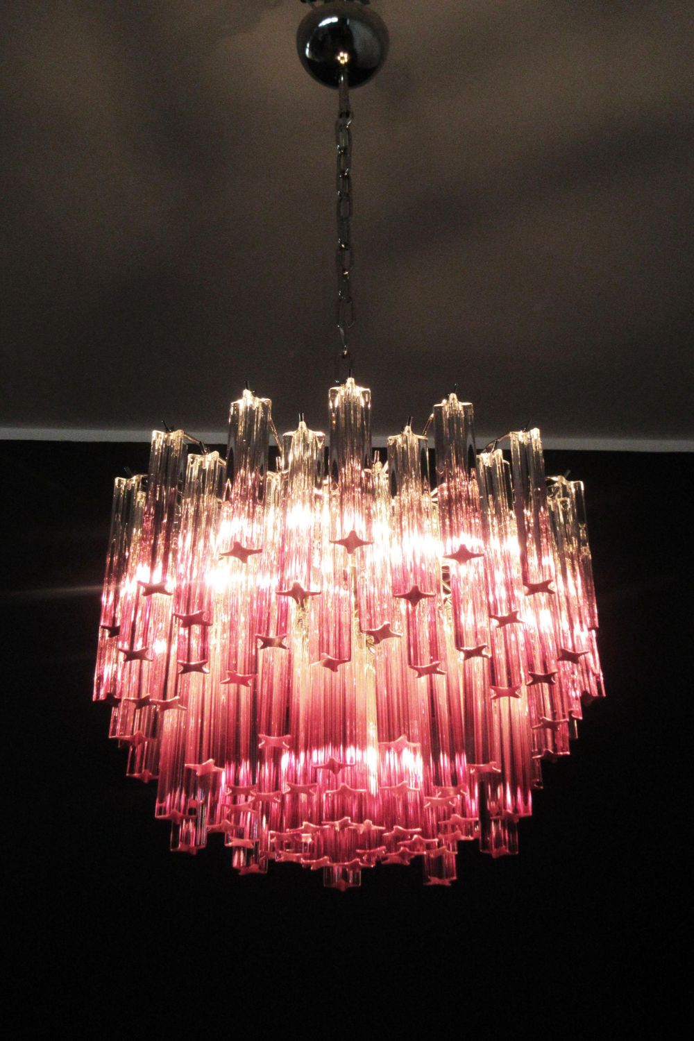 Amethyst Art Glass Prism Chandelier - view 6 | vexalamps