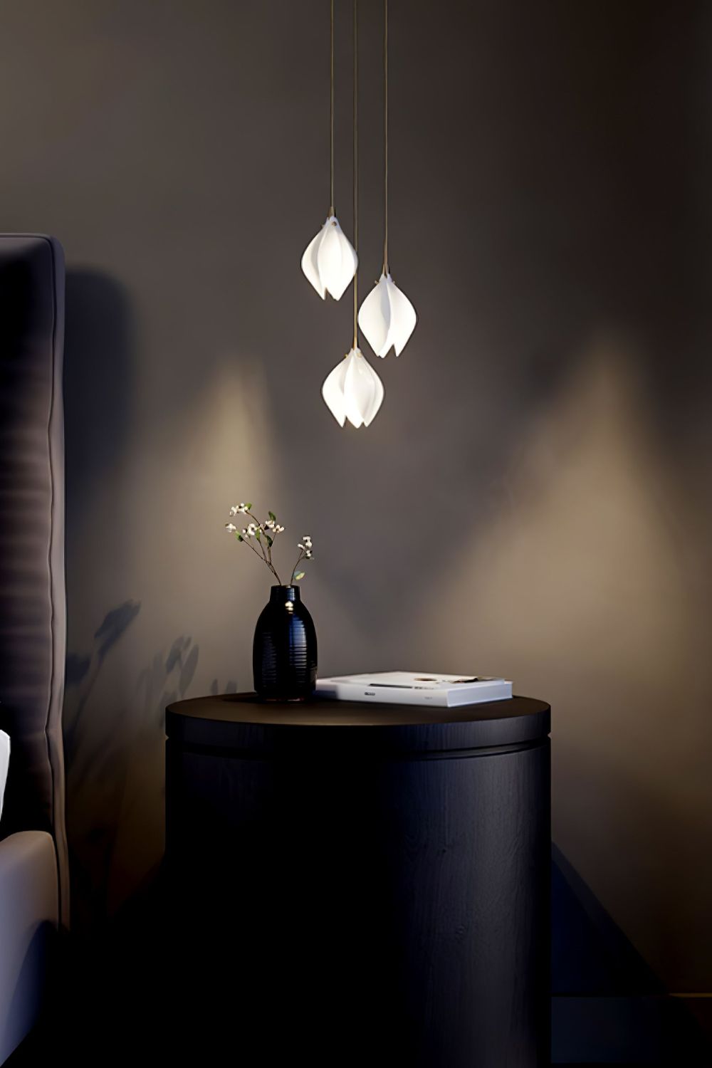 Gold Stem Ceramic Flower Chandelier - view 5 | vexalamps