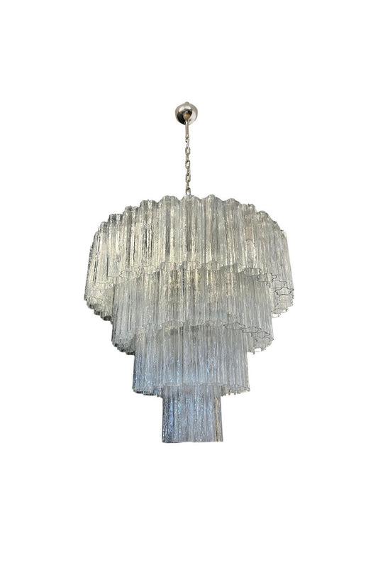 Art clear glass tiered chandelier | vexalamps