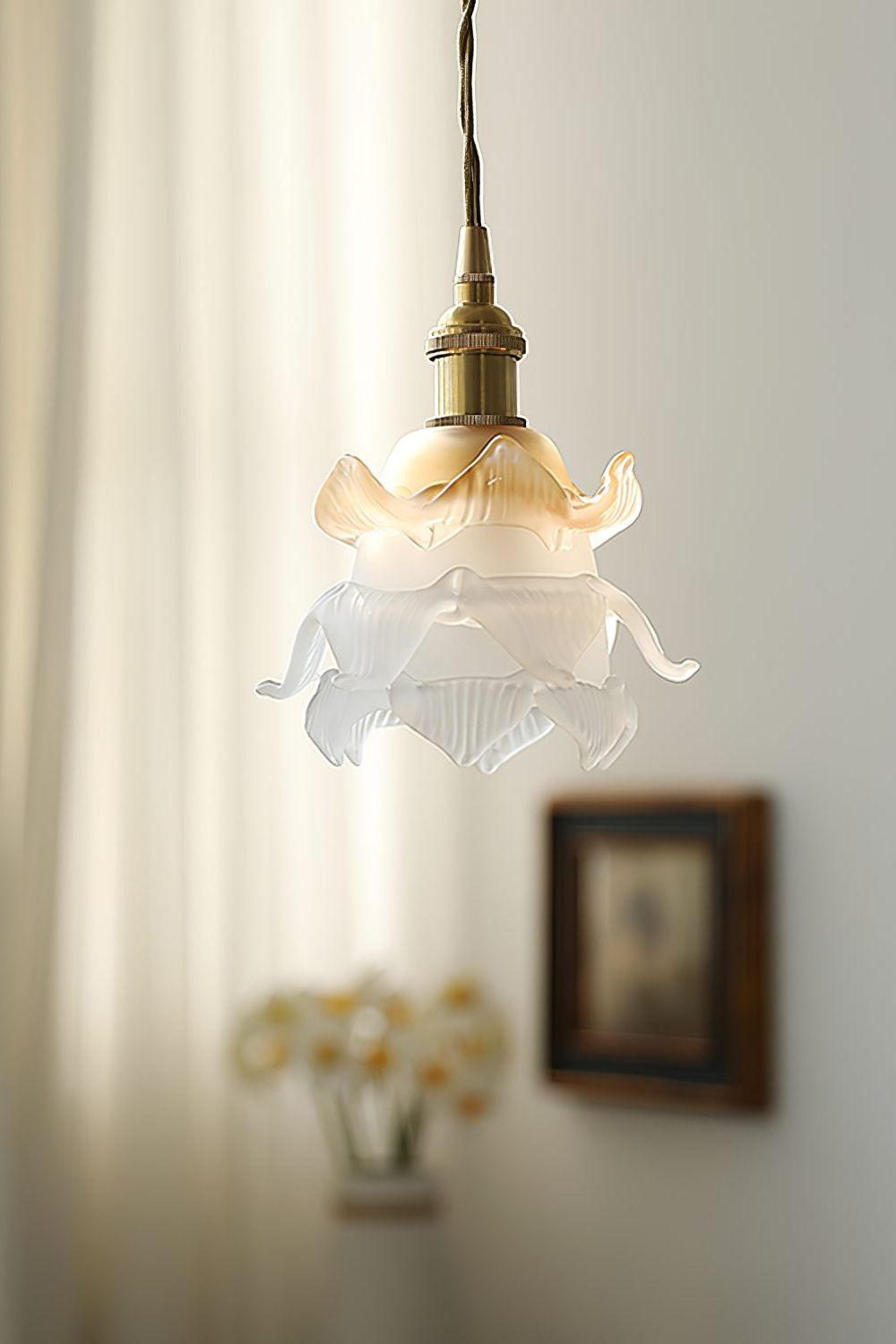 1970 Retro Bloom Glass Pendant Light - view 11 | vexalamps