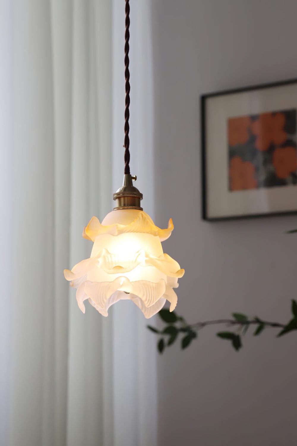 1970 Retro Bloom Glass Pendant Light - view 7 | vexalamps