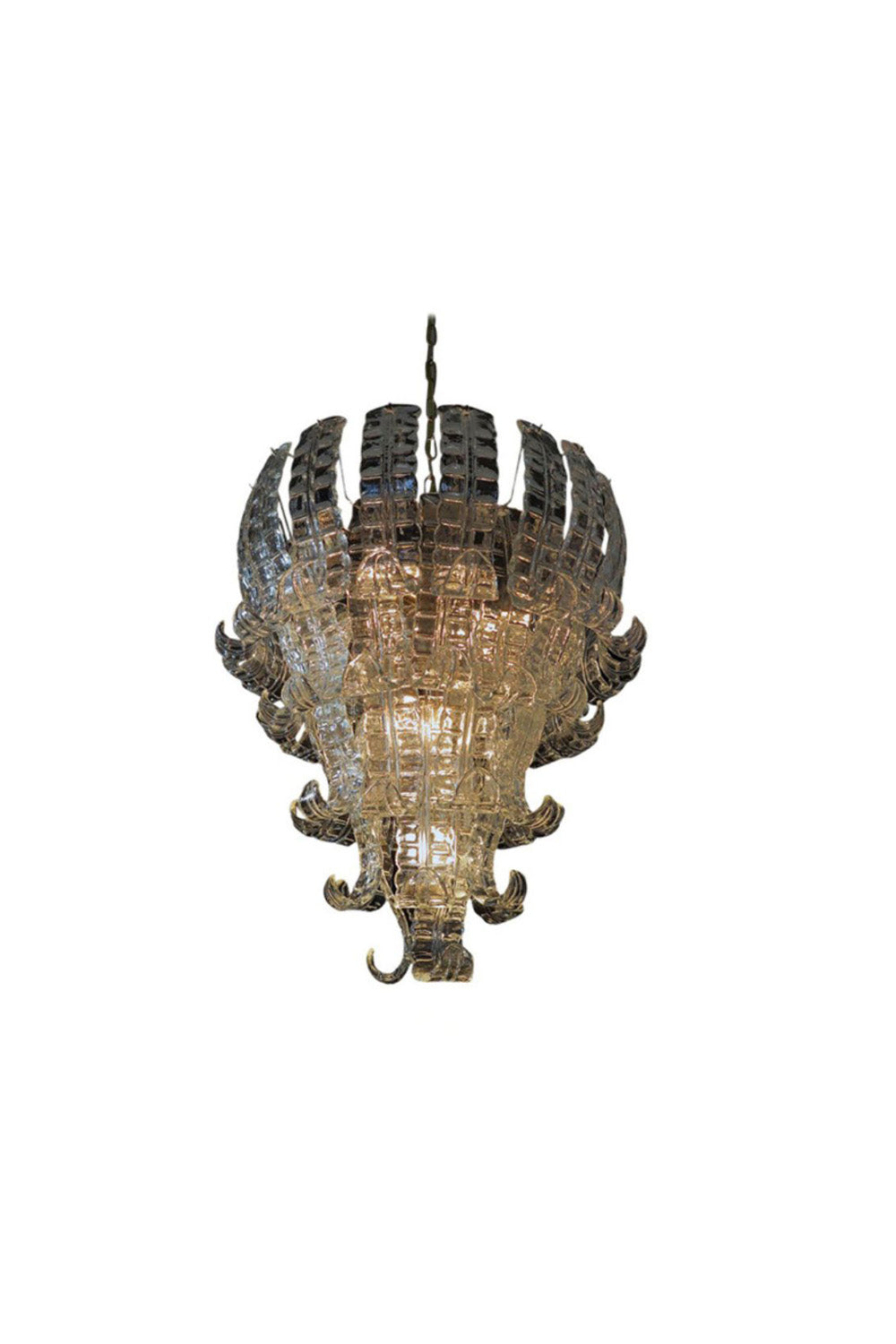 1970s Felci-Style Art Glass Tiered Chandelier | vexalamps