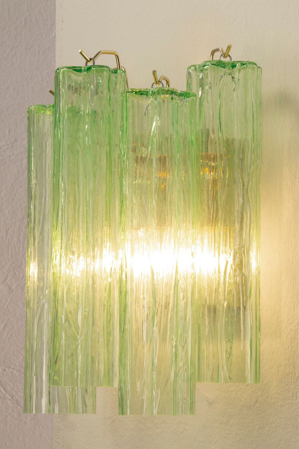 Bright Green Art Glass Wall Lamp - view 2 | vexalamps