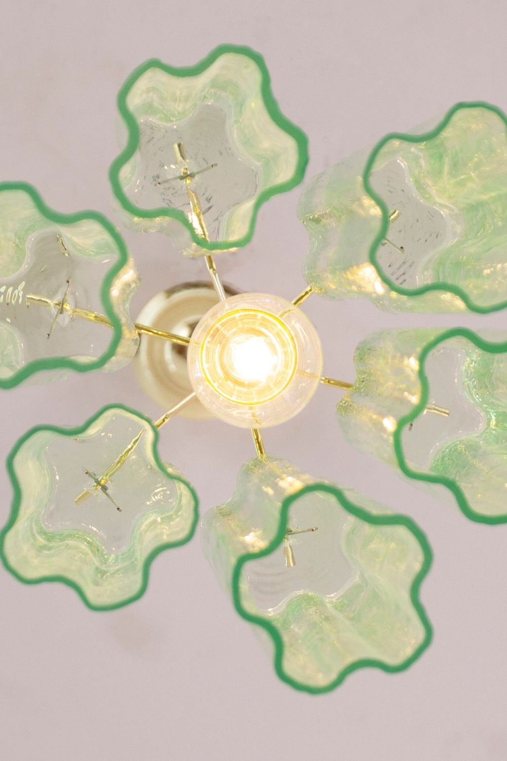 Italian Green Glass Tube Chandelier - view 9 | vexalamps