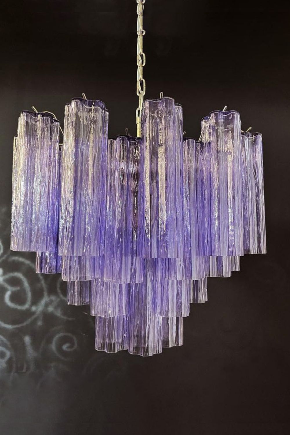 Amethyst Art Glass Pendant Chandelier - view 9 | vexalamps