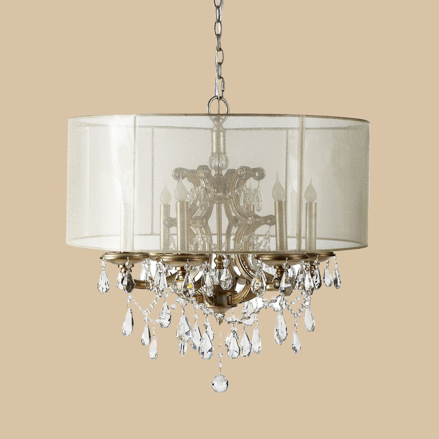 Crystal Drum Shade Chandelier