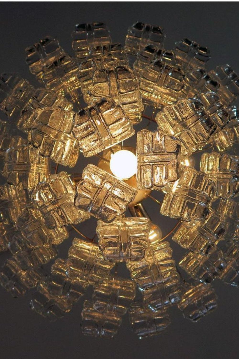 1970s Felci-Style Art Glass Tiered Chandelier - view 9 | vexalamps