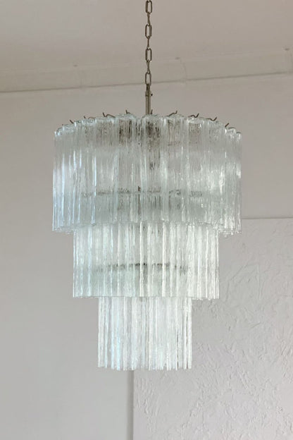 52-Tube Clear Art Glass Chandelier - view 4 | vexalamps