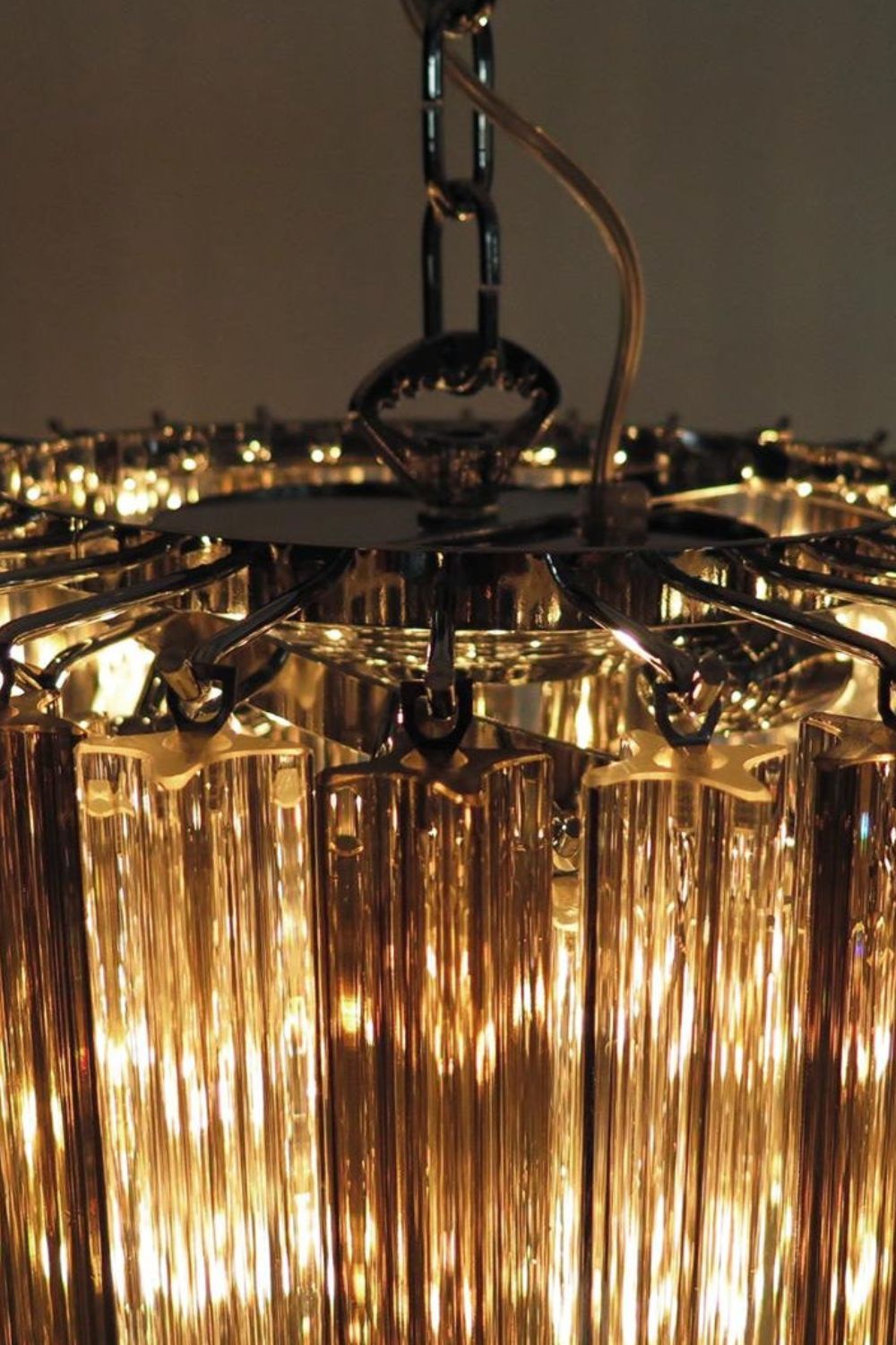 1983 Smoked Glass Prism Chandelier - view 5 | vexalamps
