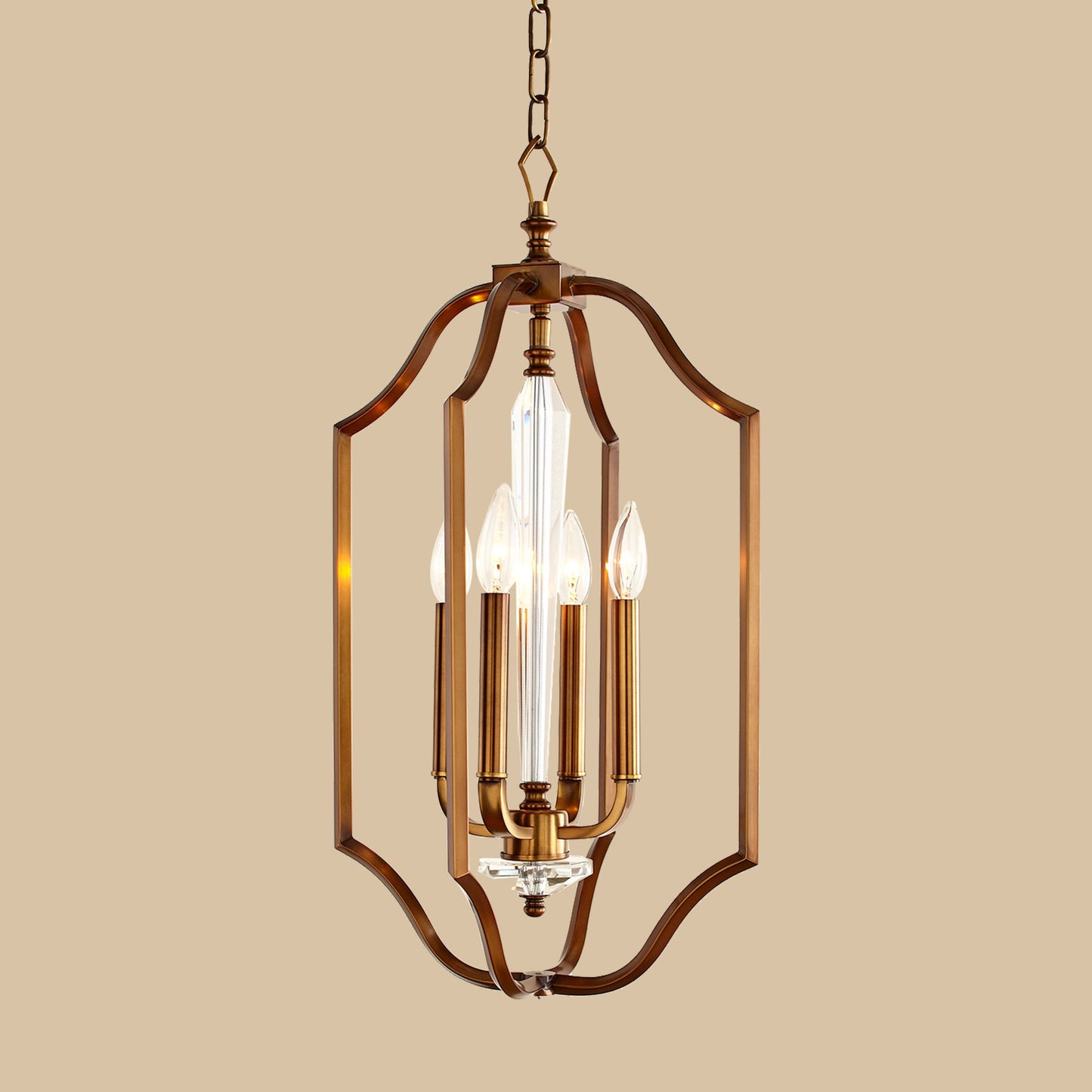 Modern Open Frame Lantern Chandelier