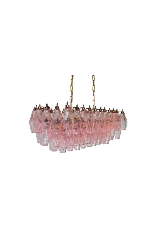 Art Poliedri Pink Glass Chandelier | vexalamps