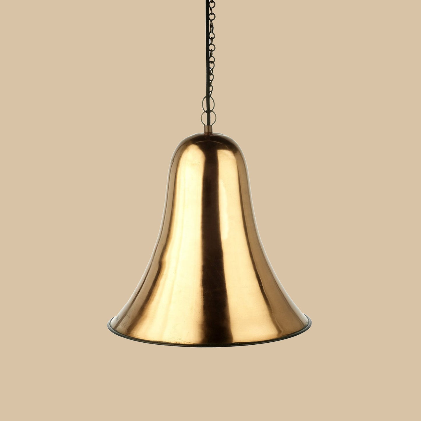 Bell-Shaped Brass Pendant Light