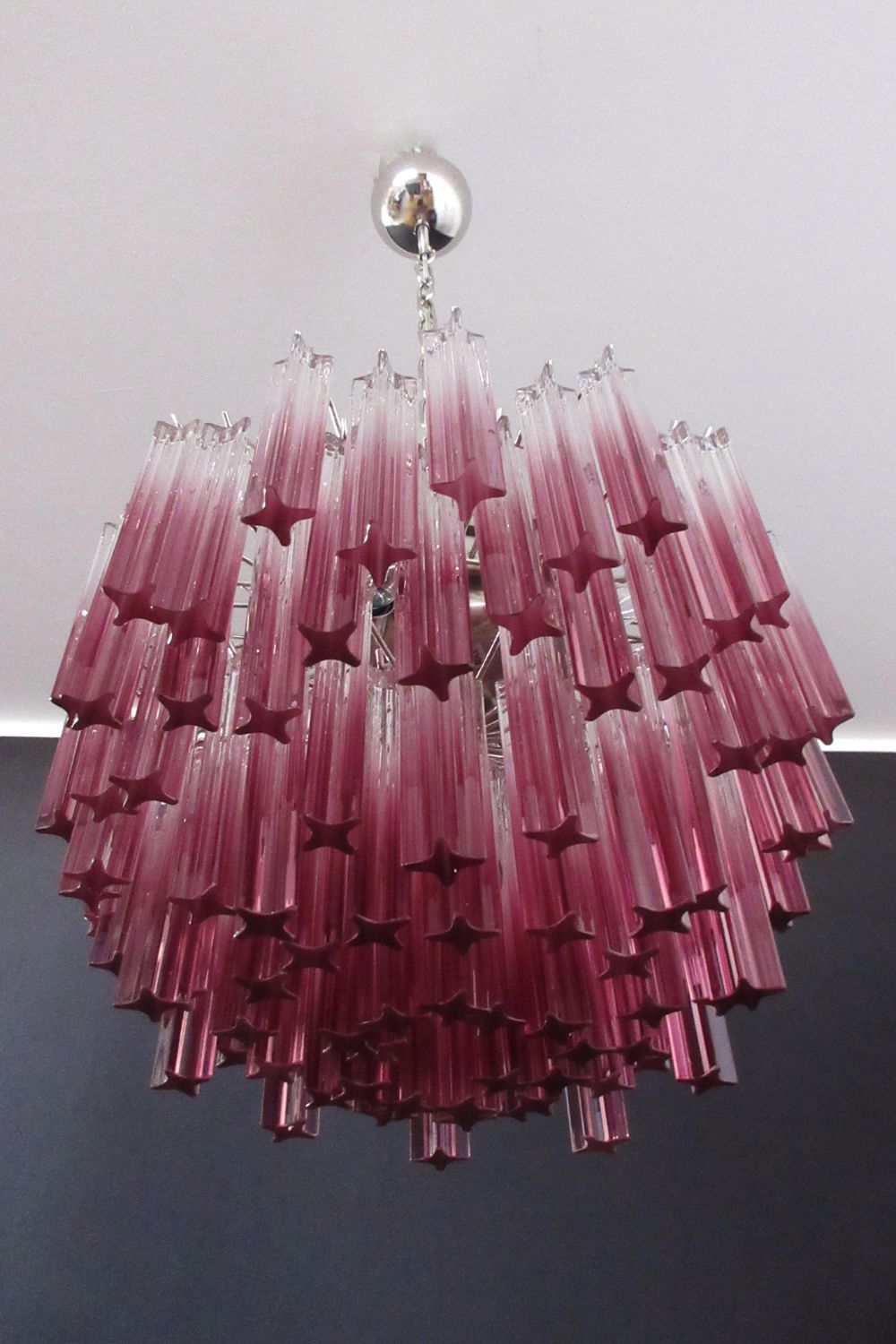 Amethyst Art Glass Prism Chandelier - view 8 | vexalamps