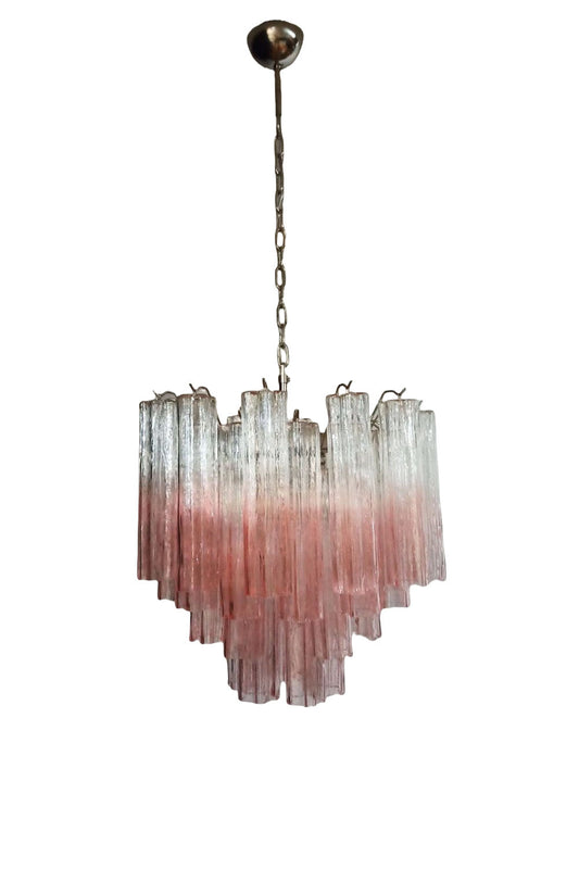 Pink Gradient Art Glass Tube Chandelier | vexalamps