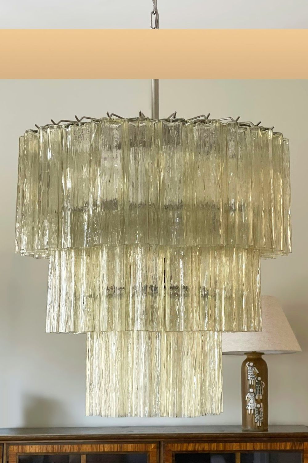 Amber Honey Art Glass Tube Chandelier - view 6 | vexalamps