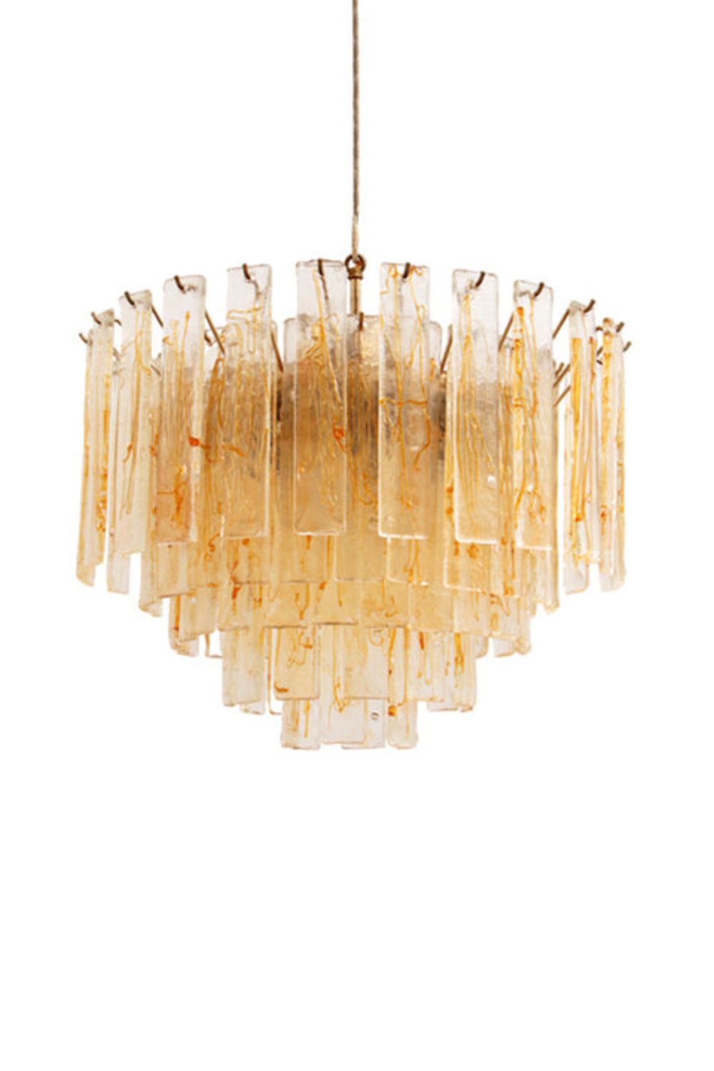Amber Art Glass Tiered Chandelier - view 7 | vexalamps