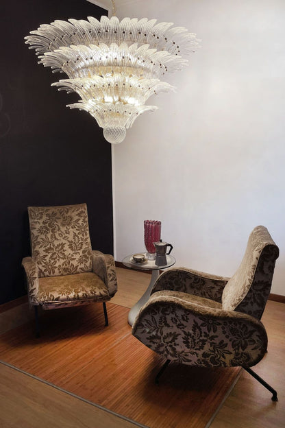 Art Palm Leaf 4-Tier Clear Glass Chandelier - view 3 | vexalamps