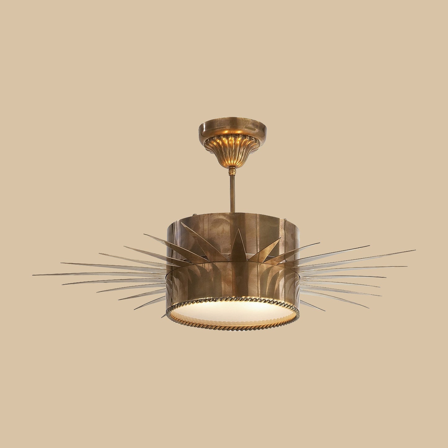 Modern Sunburst Semi Flush Mount Ceiling Light