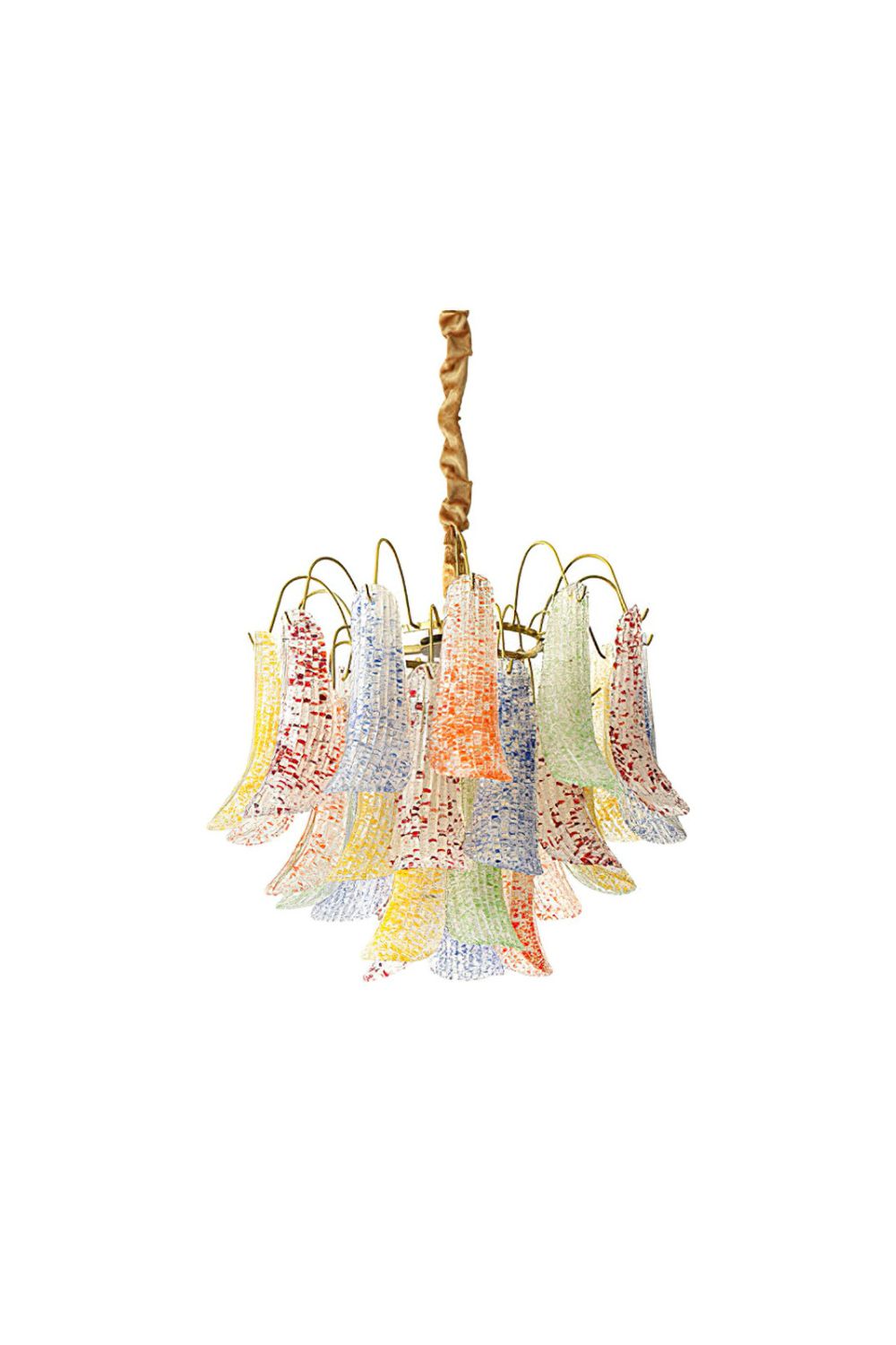 Mazzega Art Petal Stained Glass Chandelier | vexalamps