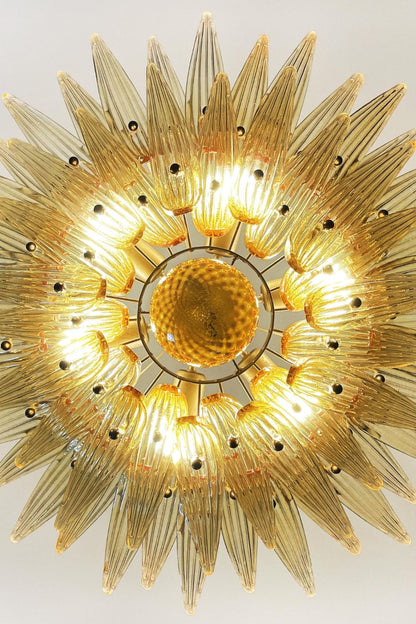Amber Art Glass Palmette  Chandelier - view 10 | vexalamps