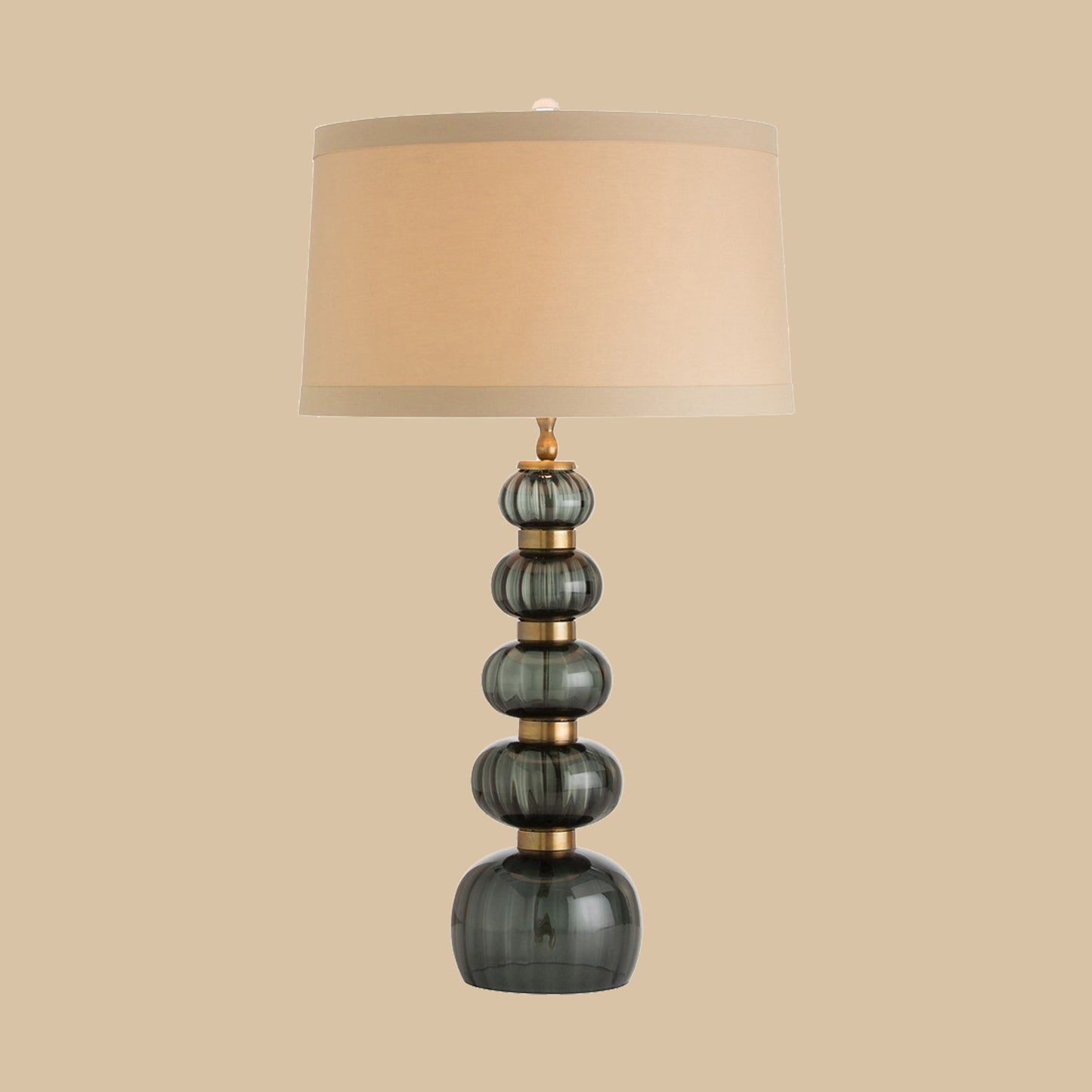 Smoky Glass Stacked Table Lamp