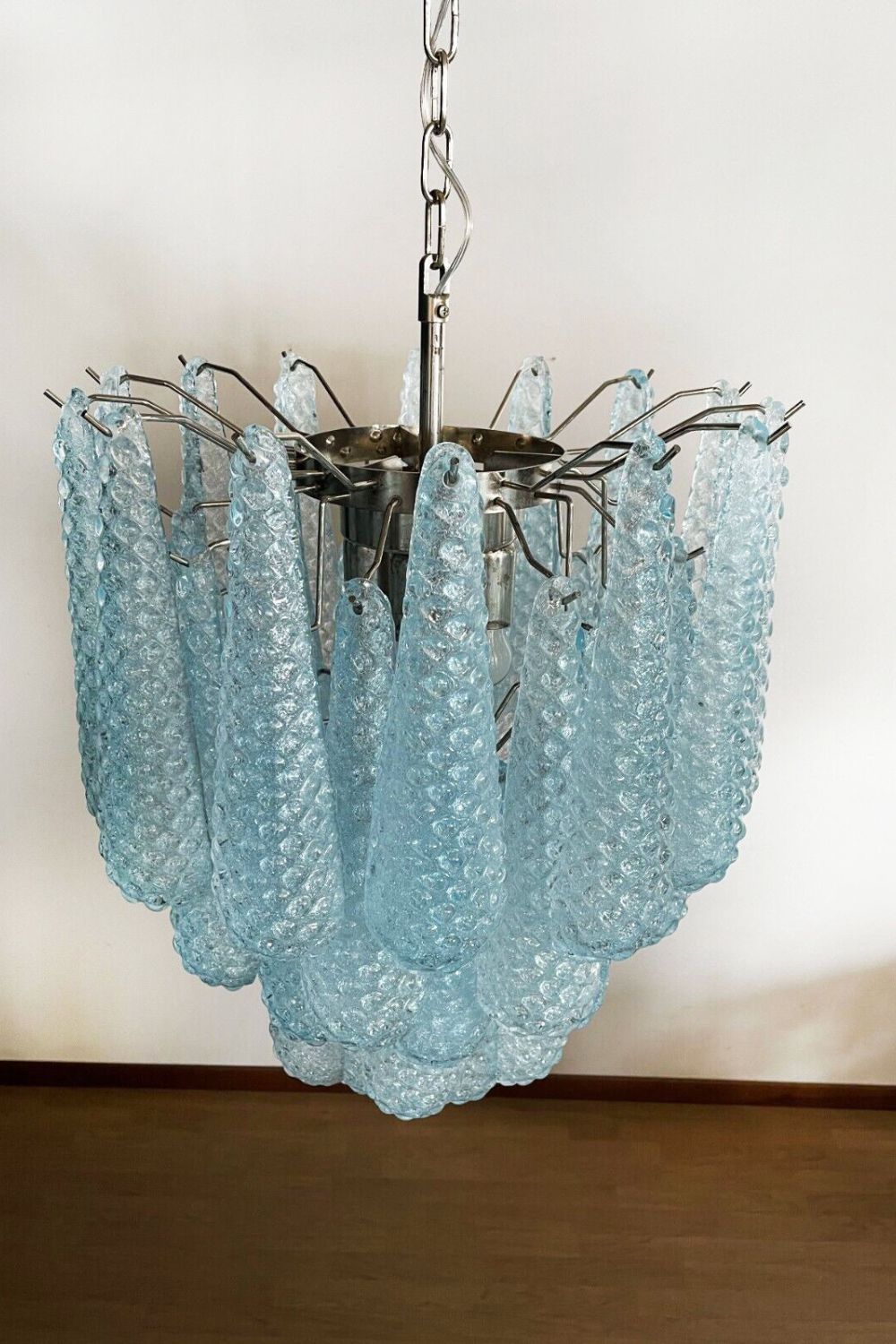 Vintage Italian Blue Art Teardrop Chandelier - view 8 | vexalamps
