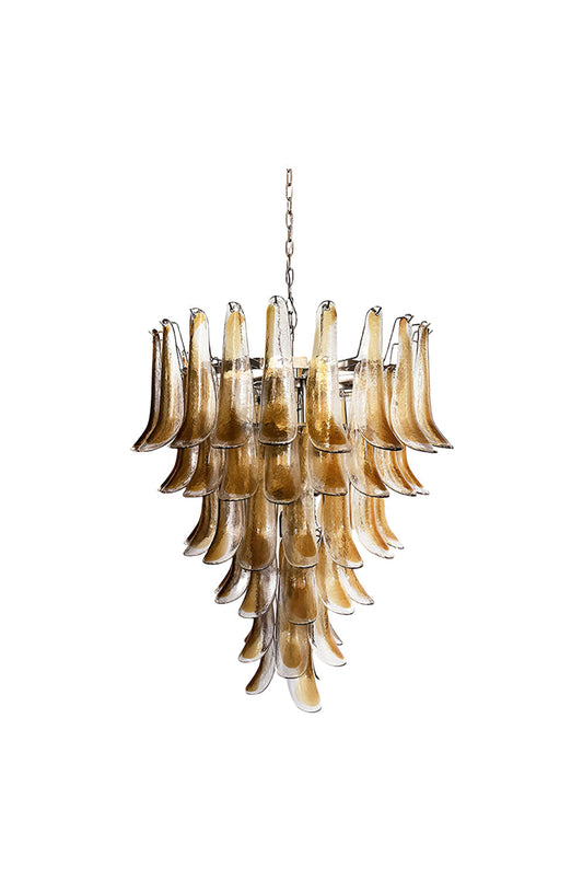 Amber Art Glass Petal Cascade Chandelier | vexalamps