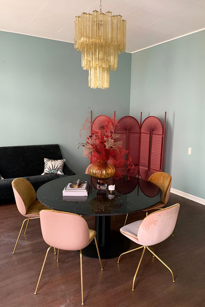 Three-Tier Yellow  Glass Art Chandelier - view 3 | vexalamps