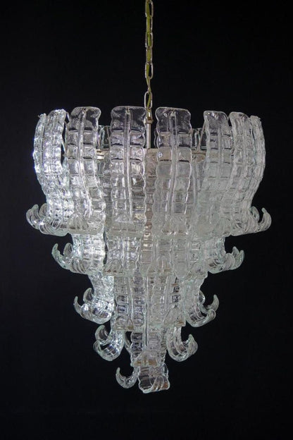 1970s Felci-Style Art Glass Tiered Chandelier - view 5 | vexalamps