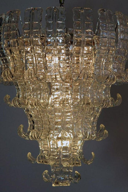 1970s Felci-Style Art Glass Tiered Chandelier - view 10 | vexalamps